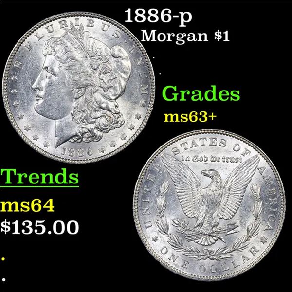 1886-p Morgan Dollar $1 Grades Select+ Unc