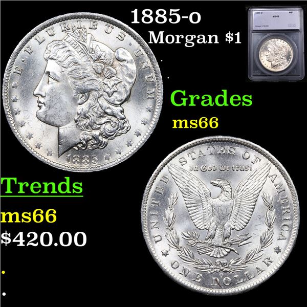1885-o Morgan Dollar $1 Graded ms66 BY SEGS