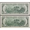 Image 3 : 2x Consecutive 2003 $2 Green Seal Federal Reserve Notes, All CU! Grades Gem CU