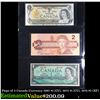 Page of 3 Canada Currency 1967 $1 (CU), 1973 $1 (CU), 1974 $2 (XF)