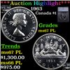 Image 1 : 1963 Canada Dollar $1 Graded ms67 PL BY SEGS