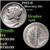 Image 1 : 1921-d Mercury Dime 10c Grades vg+