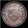 Image 3 : 1864 Union For Ever Civil War Token 1c Grades xf+