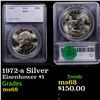 1972-s Silver Eisenhower Dollar $1 Graded ms68 BY SEGS