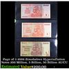 Page of 3 2008 Zimababwe Hyperinflation Notes 200 Million, 5 Billion, 50 Billion AU/CU