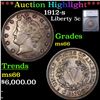 ***Auction Highlight*** 1912-s Liberty Nickel 5c Graded ms66 By SEGS (fc)