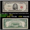 1963 $5 Red Seal United States Note Grades vf+
