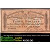 1864 4th Series Confederate States Thirty Dollars Loan Interest Note Grades Choice AU
