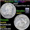 Image 1 : ***Auction Highlight*** 1827 Capped Bust Dime 10c Graded ms63+ BY SEGS (fc)