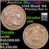 ***Auction Highlight*** 1794 Head '94 Flowing Hair large cent 1c Graded xf+ BY USCG (fc)