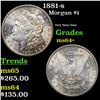 Image 1 : 1881-s Morgan Dollar $1 Grades Choice+ Unc