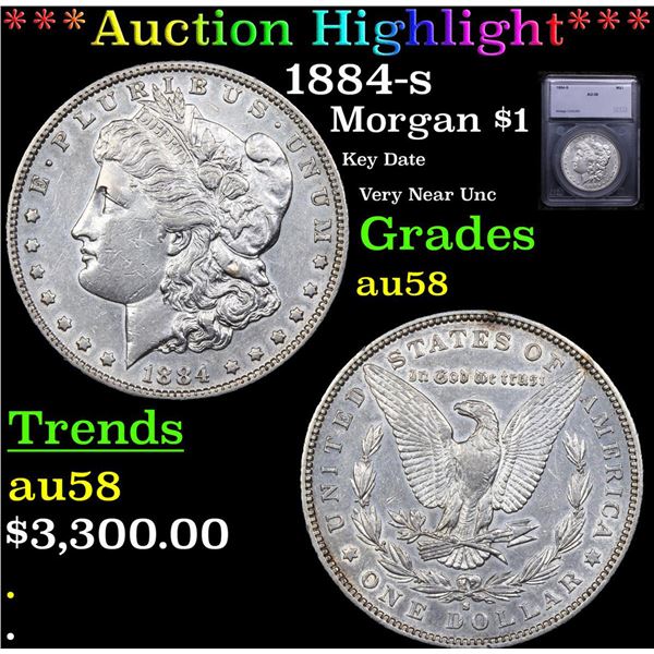 ***Auction Highlight*** 1884-s Morgan Dollar $1 Graded au58 By SEGS (fc)