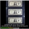 Complete Set of 3x 1957 $1 Silver Certificates 1957, 1957A, 1957B All Gem CU