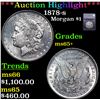 ***Auction Highlight*** 1878-s Morgan Dollar $1 Graded ms65+ By SEGS (fc)