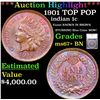 ***Auction Highlight*** 1901 Indian Cent TOP POP 1c Grades GEM++ BN By SEGS (fc)