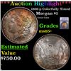 ***Auction Highlight*** 1896-p Morgan Dollar Colorfully Toned $1 Graded ms65+ By SEGS (fc)