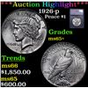 ***Auction Highlight*** 1926-p Peace Dollar $1 Graded ms65+ By SEGS (fc)