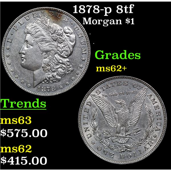 1878-p 8tf Morgan Dollar $1 Grades Select Unc