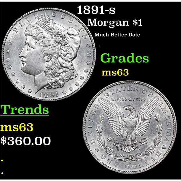 1891-s Morgan Dollar $1 Grades Select Unc