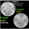 Image 1 : 1891-s Morgan Dollar $1 Grades Select Unc