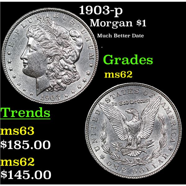 1903-p Morgan Dollar $1 Grades Select Unc