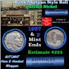 Image 1 : Buffalo Nickel Shotgun Roll in Old Bank Style '  Abbott Coin Counter' Wrapper 1937 & p Mint Ends