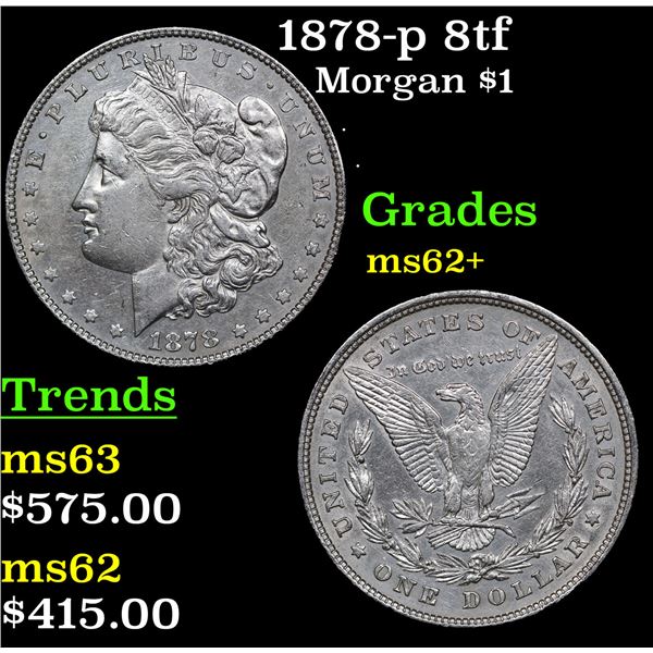 1878-p 8tf Morgan Dollar $1 Grades Select Unc