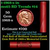 Image 1 : Shotgun Lincoln 1c roll, 1968-s 50 pcs Steel-Strong 50c Wrapper.
