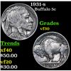1931-s Buffalo Nickel 5c Grades vf++