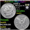 Image 1 : ***Auction Highlight*** 1896-o Morgan Dollar $1 Graded Select Unc By USCG (fc)