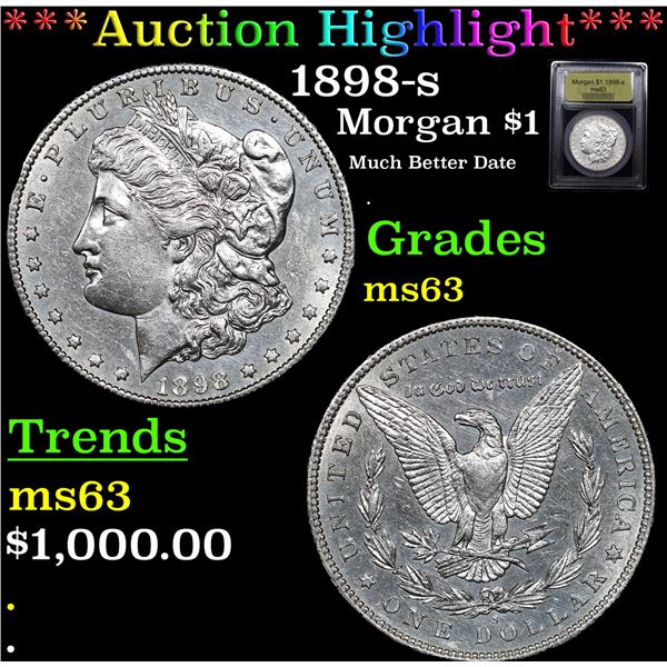 ***Auction Highlight*** 1898-s Morgan Dollar $1 Graded Select Unc By USCG (fc)