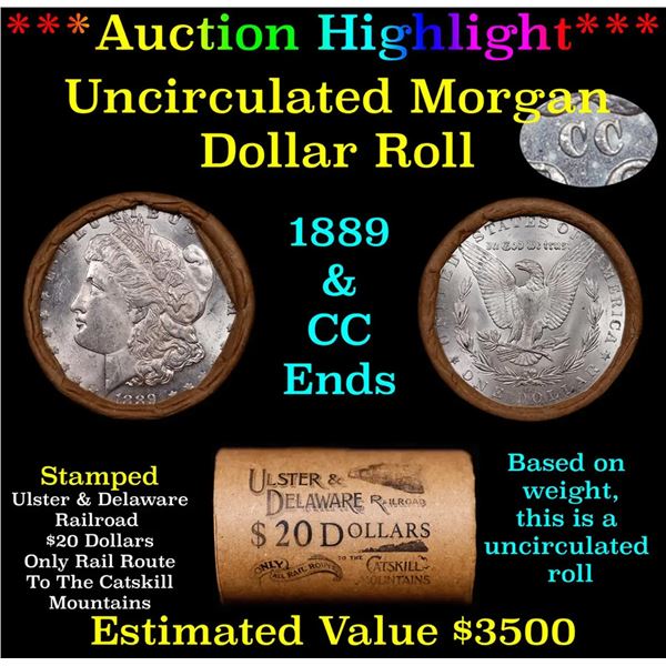 ***Auction Highlight*** 1889 & CC Uncirculated Morgan Dollar Shotgun Roll (fc)