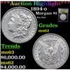 Image 1 : ***Auction Highlight*** 1894-o Morgan Dollar $1 Graded Select Unc By USCG (fc)