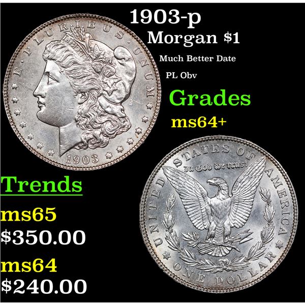 1903-p Morgan Dollar $1 Grades Choice+ Unc