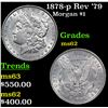 Image 1 : 1878-p Rev '79 Morgan Dollar $1 Grades Select Unc