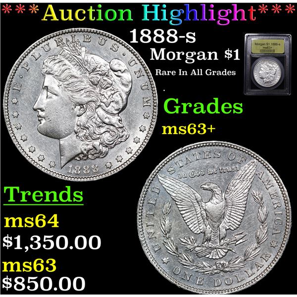 ***Auction Highlight*** 1888-s Morgan Dollar $1 Graded Select+ Unc By USCG (fc)