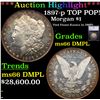 Image 1 : ***Auction Highlight*** 1897-p Morgan Dollar TOP POP! $1 Graded ms66 DMPL By SEGS (fc)