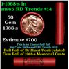 Image 1 : Shotgun Lincoln 1c roll, 1968-s 50 pcs Steel-Strong 50c Wrapper.