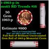 Image 1 : Shotgun Lincoln 1c roll, 1963-p 50 pcs Bank 50c Wrapper.