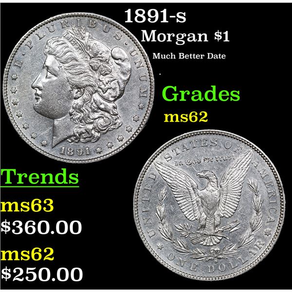 1891-s Morgan Dollar $1 Grades Select Unc