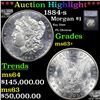 ***Auction Highlight*** 1884-s Morgan Dollar $1 Graded ms63+ By SEGS (fc)