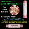 Image 1 : Shotgun Lincoln 1c roll, 1962-d 50 pcs Bank 50c Wrapper.