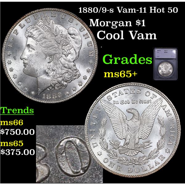 1880/9-s Morgan Dollar Vam-11 Hot 50 $1 Graded ms65+ By SEGS