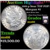 ***Auction Highlight*** 1891-p Morgan Dollar Near TOP POP! $1 Graded ms66 By SEGS (fc)