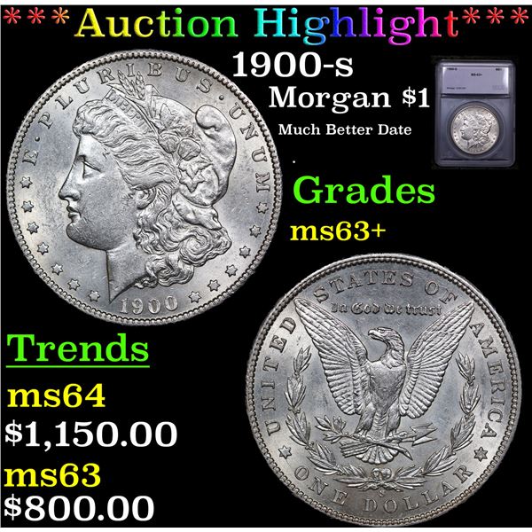 ***Auction Highlight*** 1900-s Morgan Dollar $1 Graded ms63+ By SEGS (fc)