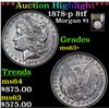 Image 1 : ***Auction Highlight*** 1878-p 8tf Morgan Dollar $1 Graded Select+ Unc By USCG (fc)