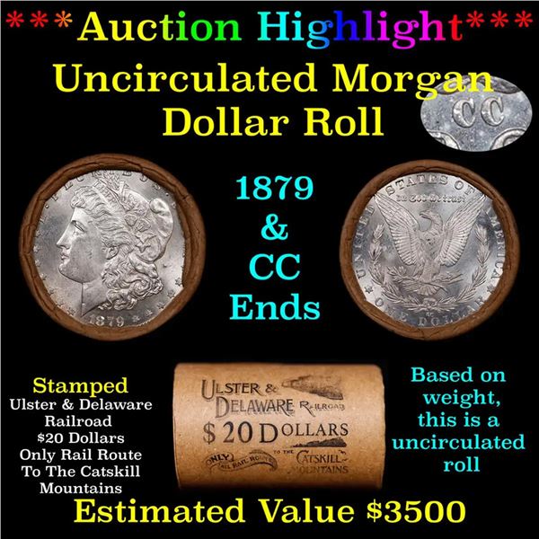 ***Auction Highlight*** 1879 & CC Uncirculated Morgan Dollar Shotgun Roll (fc)