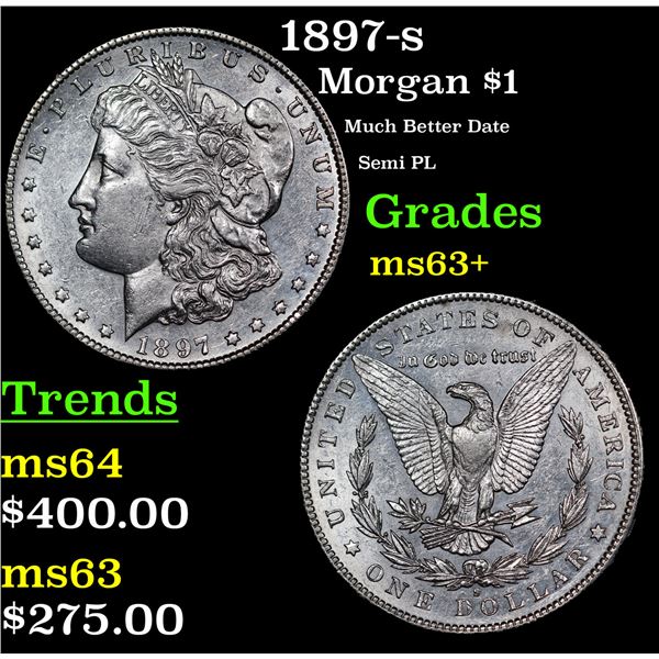1897-s Morgan Dollar $1 Grades Select+ Unc