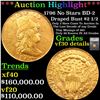 ***Auction Highlight*** 1796 No Stars Draped Bust Gold Quarter Eagle $2 1/2 BD-2 Graded vf30 details