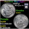 ***Auction Highlight*** 1890-p Morgan Dollar $1 Graded ms65+ By SEGS (fc)